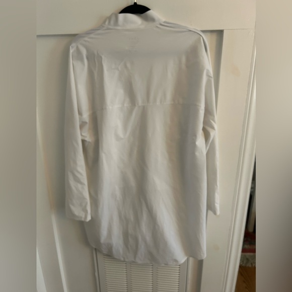 Aday Something Borrowed Shirt Womens Medium XL White Button Up Long Sleeve Nylon - Picture 8 of 10